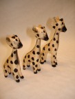 girafes en bois naturel série de 3