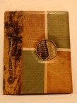 carnet en papier eco avec la couverture en feuilles naturelles avec ying yang
