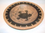 brûleur de cone assiette avec une tortue décoré avec rotin