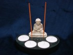 porte encens bouddha avec 4 bougies