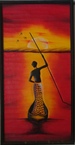 Peinture d'Afrique 45x120cm