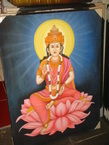 Peinture d'un dieu sur un lotus 60x80