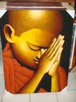 Peinture d'un enfant en train de prier 70x90
