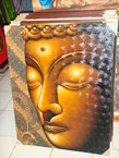 Peinture de la tête de boeddha avec le batik 70x90