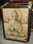 Peinture de boeddha en brun 70x90