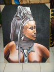 Peinture d'une femme africaine 80x100