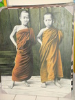 Peinture des moines 100x120cm