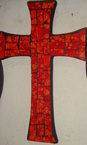 Un croix en verre et résine 20x13cm